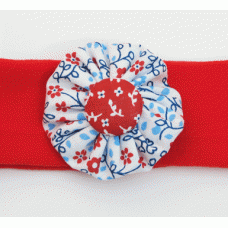 Red and Blue Floral Yo-Yo Headband