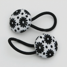 White with Black Flowers