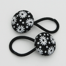 Black with White Flowers